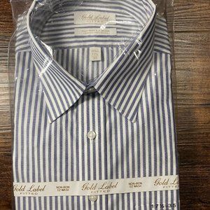 NEW- Gold Label Roundtree & Yorke Dress Shirt NON IRON EZ WASH MEN's (NWT)